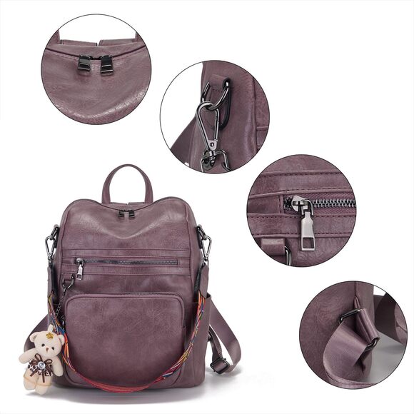 9017 Fashion PU Leather Backpack Purse Designer Travel Convertible Shoulder
